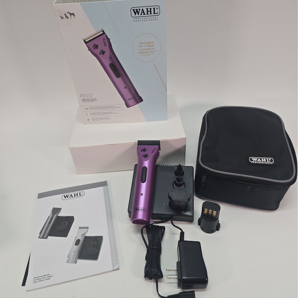 Wahl Professional Animal Arco Pet Cordless Clipper Set, Purple Missing Cut Guide